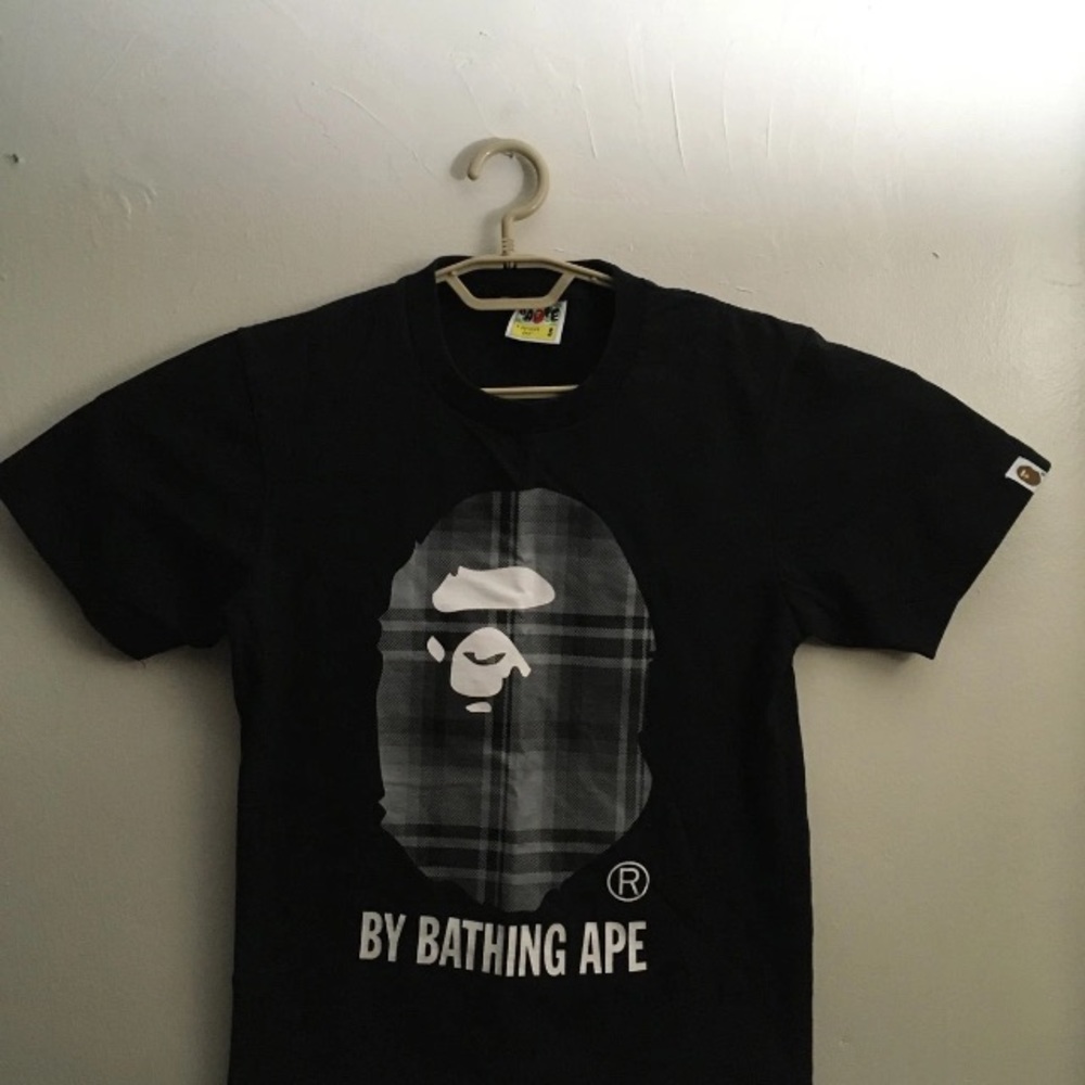 Men’s BAPE A Bathing Ape Check by Bathing Tee Size Small